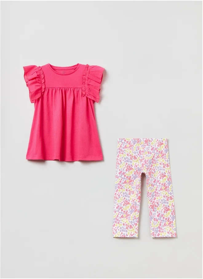 Ovs T-shirt and leggings jogging set with print