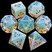 Haxtec Gemstone Dice Opal DND Dice Set with Dice Case Opalite DD Compatible with Dungeons and Dragons Dice TTRPG DND Master Gift - Image 2