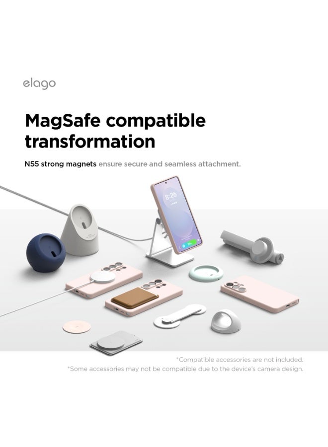 Elago Magnetic Liquid Silicone for Samsung Galaxy S26 ULTRA (2026) case cover with MagSafe Shockproof - Lovely Pink - Image 3