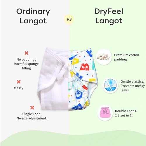 VParents 9 in 1 Combo of Padded Underwear Nappies and Cloth Diaper with insert for Diaper-Free Time (0-6 month) Assorted Design - Image 5