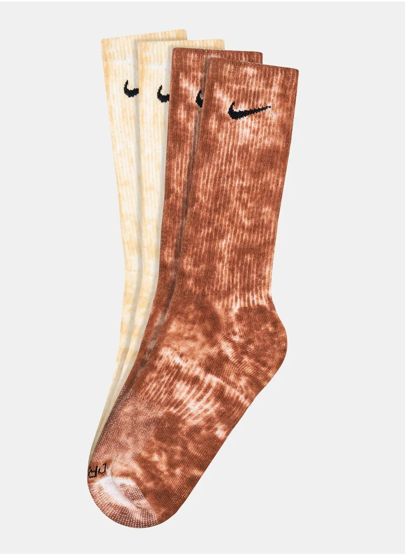 Nike Men's Cushioned Tie-Dye Crew Socks (2 Pack)