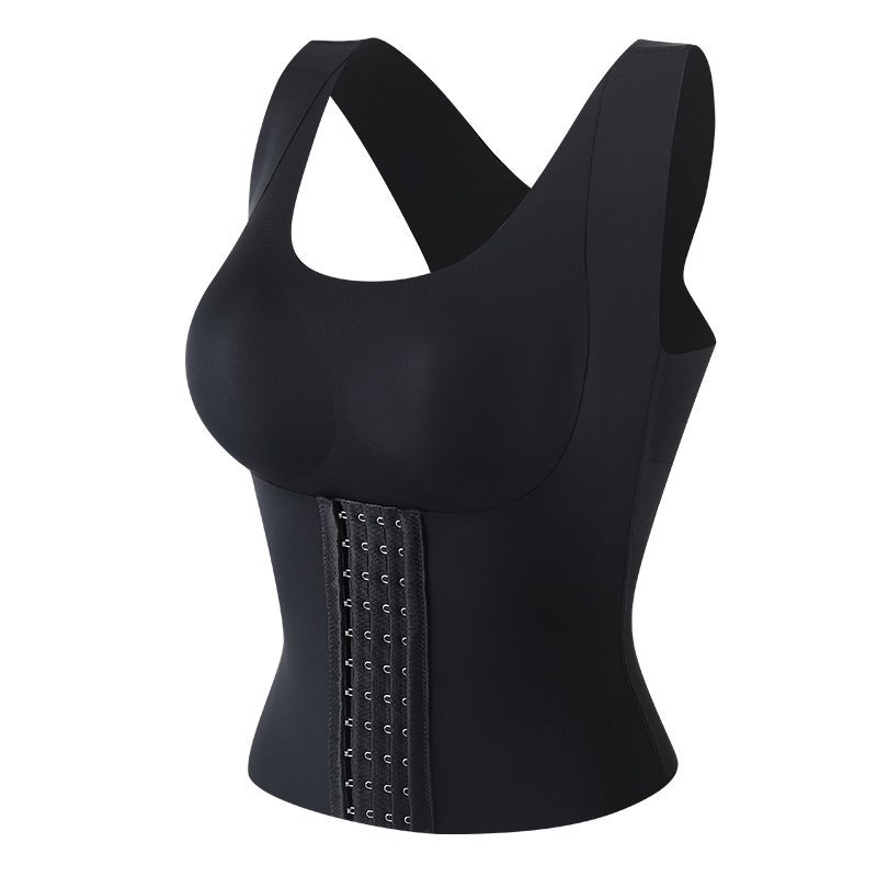 New Beautiful Back Hidden Force Clothing 4-In-One Straightening Back Chest Flat Abdomen Waist Body Shaping Clothing Breasted Belly - Image 1