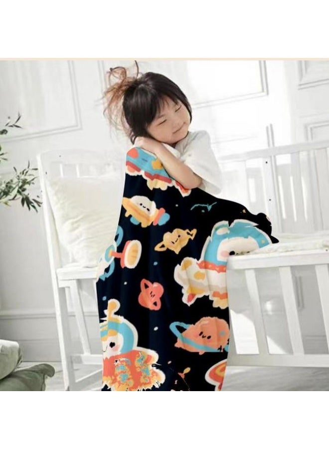 عام بطانية رقيقة من الفانيلا الكرتونية للأطفال أو الطلاب (دافئة ومريحة ومناسبة للنوم والألعاب) 100 سم * 150 سم - Image 3