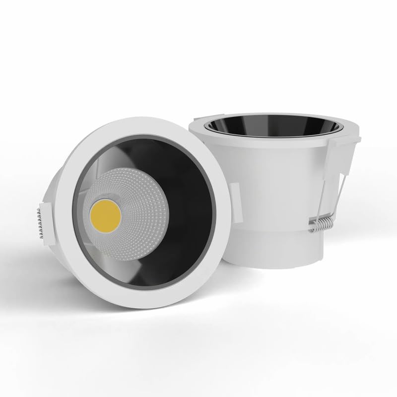 Harold Electricals 18W Alpha Series Concealed COB Spotlight | Recessed Ceiling LED Light - White Body(Black Reflector) Cool White Light - Image 1