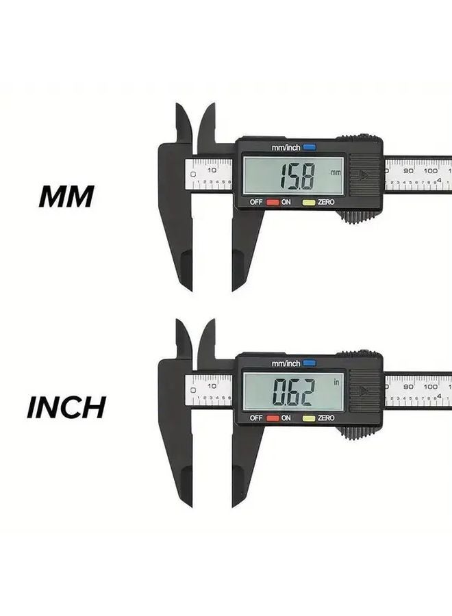 Black Electronic Digital Caliper 0 150mm Carbon Fiber Vernier Micrometer - Image 3