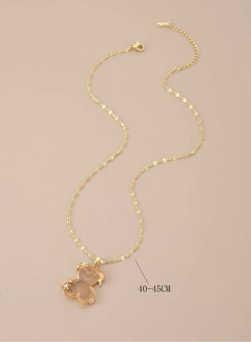 بلو لاين سلسال نسائي أنيق مصنوع من الاستانلس ستيل مطلي باللون الذهبي - Image 3