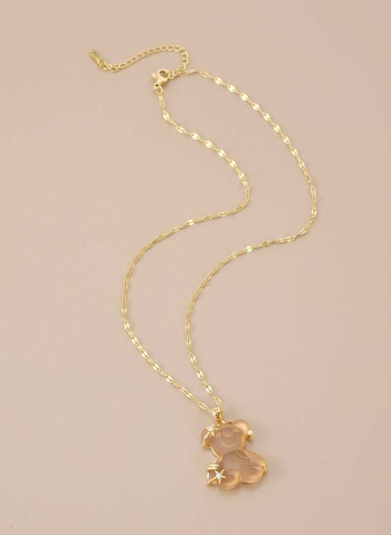 بلو لاين سلسال نسائي أنيق مصنوع من الاستانلس ستيل مطلي باللون الذهبي - Image 2