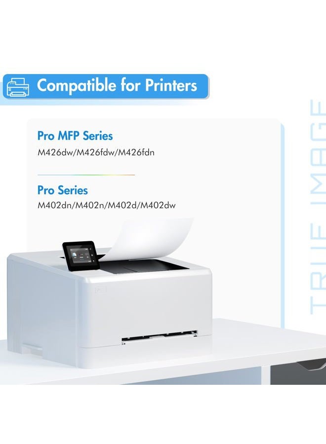 TRUE IMAGE 26A Toner Cartridge for HP Printer CF226A M426fdw Compatible for HP 26A Black Laserjet Toner Cartridge 26X CF226X M402n MFP M426fdw M402dn M402 M402dw M402dne M426fdn M426 M426dw Printer Ink 2 Pack - Image 2