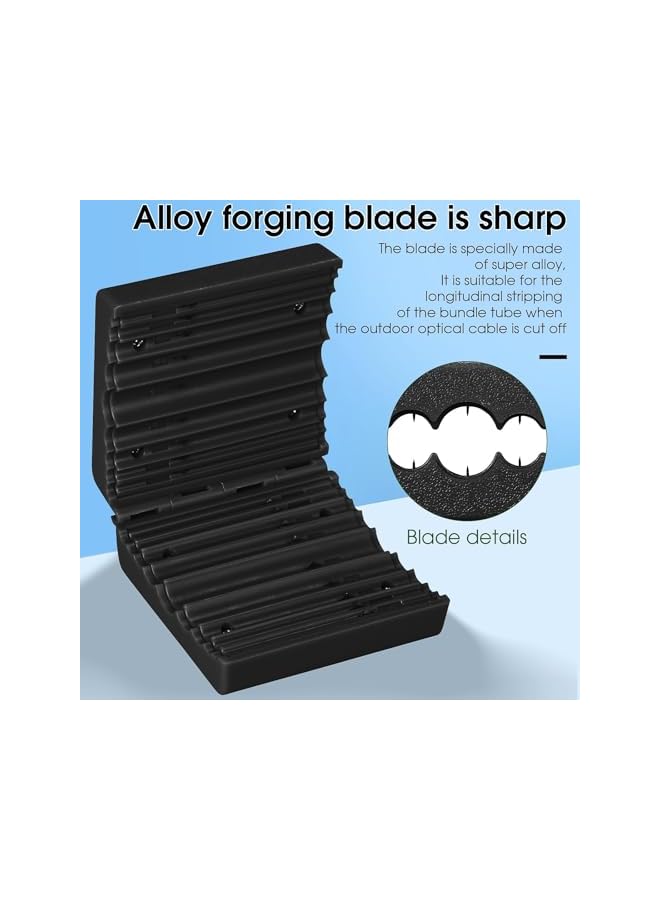 promass Fiber Loose Tube Cutter 1.5-11mm Longitudinal Ribbon Cable Stripper Tube Slitter for Fiber Optic Bundle Mid-Span Cable Stripping Tool Black - Image 5