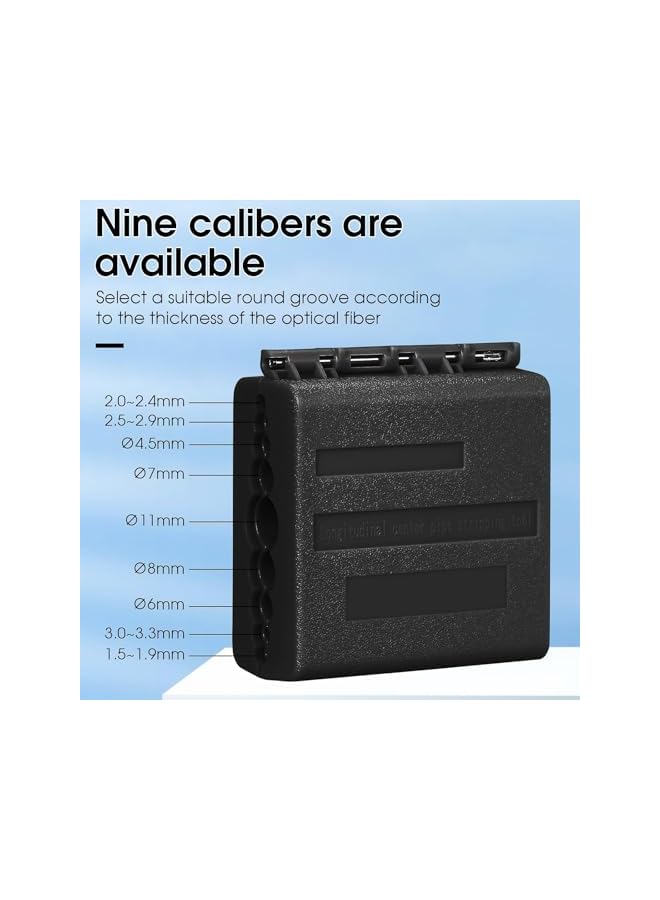 promass Fiber Loose Tube Cutter 1.5-11mm Longitudinal Ribbon Cable Stripper Tube Slitter for Fiber Optic Bundle Mid-Span Cable Stripping Tool Black - Image 3