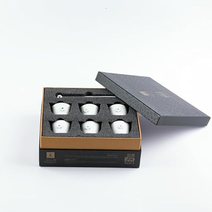 rayihni Asalah Arabic Coffee Set With Stand TealSilver - Image 2