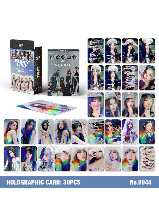 NIBEMINENT 30 Pcs Kpop (G)IDLE Super Lady Lomo Cards Card For Fans Collection Gifts