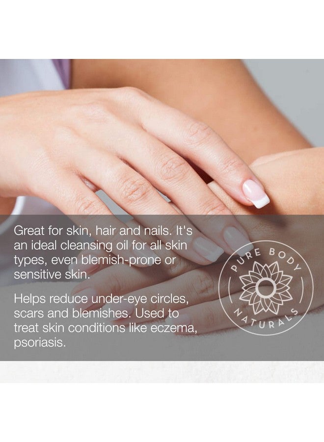 Pure Body Naturals Sweet Almond Oil, 4 fl oz - Cold Pressed and 100% Pure - for Hair, Skin, Nails, Therapeutic Massage, Carrier Oil - Image 2