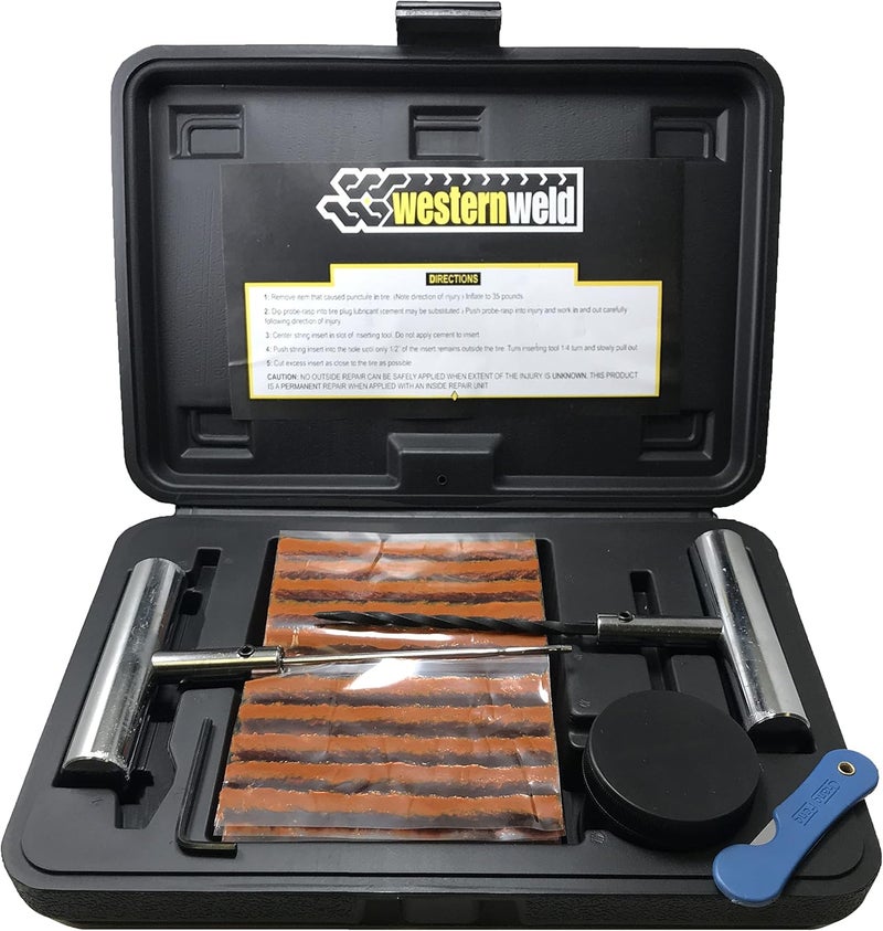 Sherco-Auto Professional 65 Piece Flat Tire Repair Kit with Plug Probe & Needle Tool for Car Truck Motorcycle ATV - Image 1