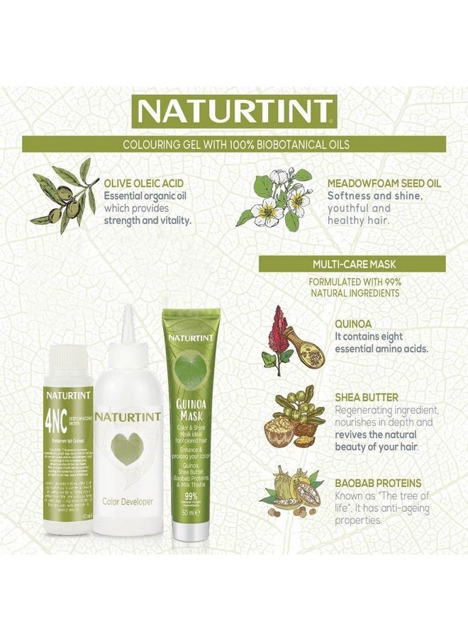 NATURTINT Permanent Hair Colour 4Nc Deep Cappuccino Brown 170 Ml | 92% Natural Ingredients | 100% Grey Coverage Long Lasting Hair Colour | Usda Certified | Ammonia Free Vegan Hair Color Gel  - Image 5
