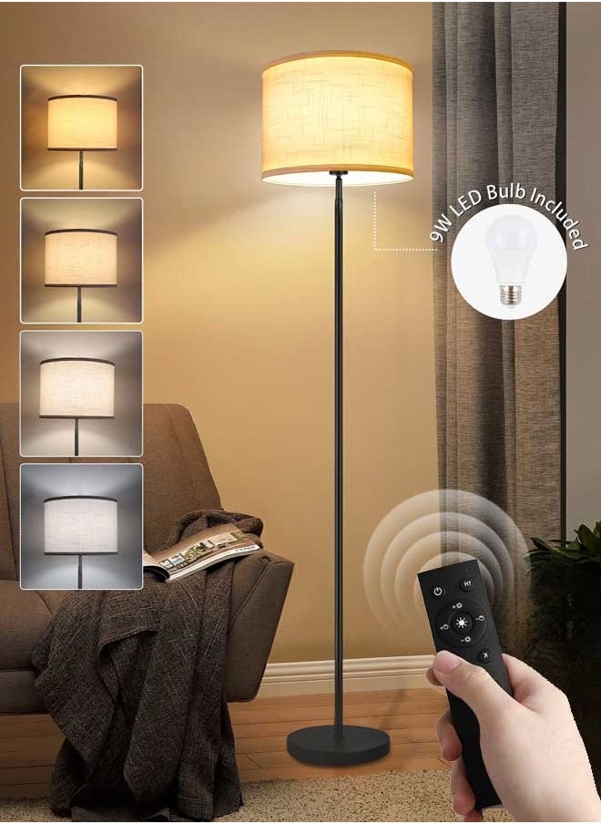 Tiokkss Floor Lamp for Living Room and Bedroom, Standing Lamp with Remote Control, Simple 59 Inch Floor Lamp, Foot Switch, Tall Black Lamp for Office/Classroom/Kids Room, LED Bulb Included  - Image 1