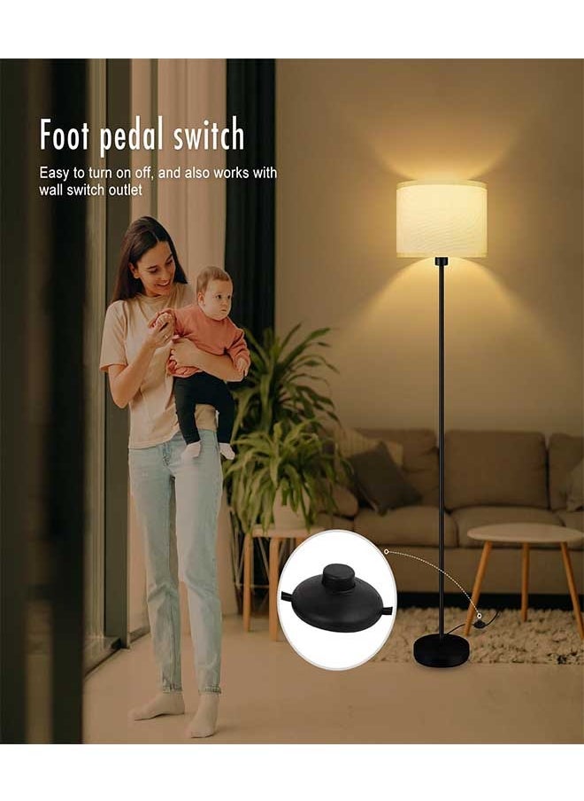 Tiokkss Floor Lamp for Living Room and Bedroom, Standing Lamp with Remote Control, Simple 59 Inch Floor Lamp, Foot Switch, Tall Black Lamp for Office/Classroom/Kids Room, LED Bulb Included  - Image 3