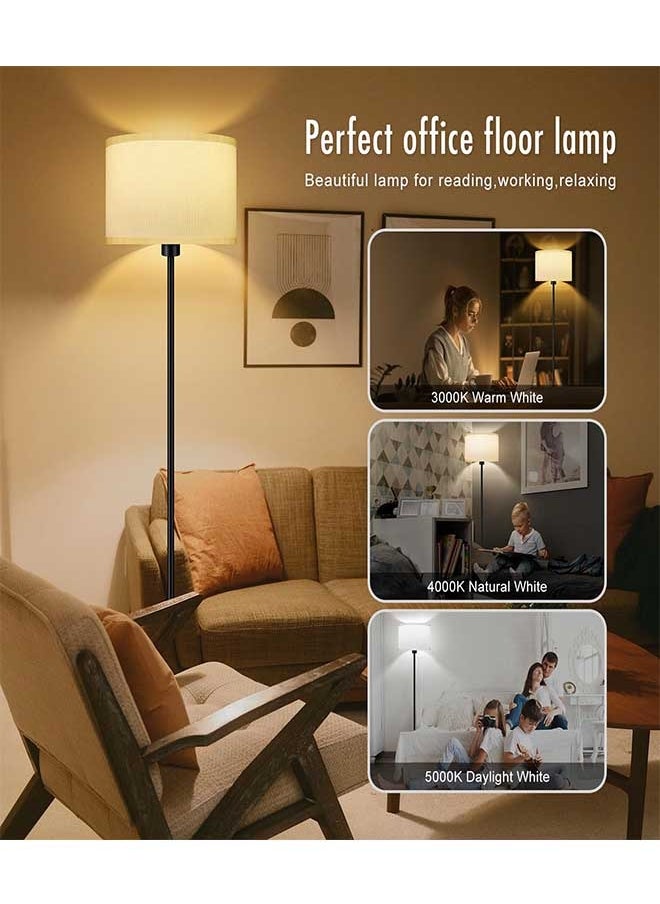 Tiokkss Floor Lamp for Living Room and Bedroom, Standing Lamp with Remote Control, Simple 59 Inch Floor Lamp, Foot Switch, Tall Black Lamp for Office/Classroom/Kids Room, LED Bulb Included  - Image 2