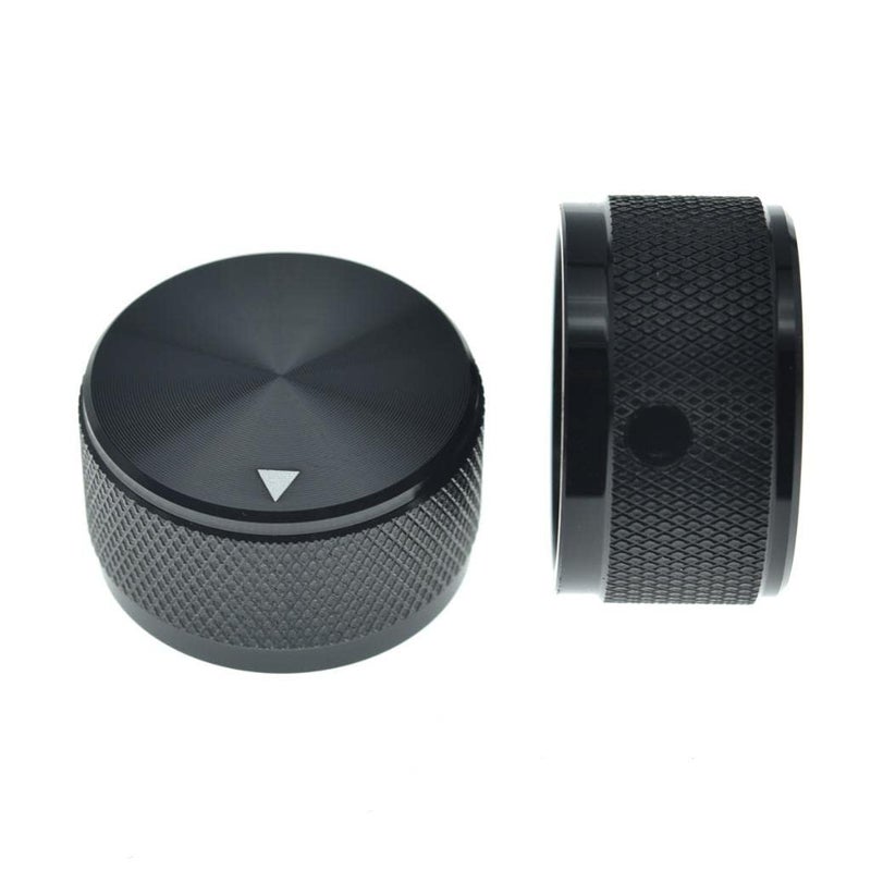 KAISH 2Pack 131630mm Diam Aluminium Potentiometer Knobs 14 Universal Metal Pot Knobs with Indicator and Set Screw for AMP AmplifierPower AmplifierPreamps Black with Knurl Design - Image 2