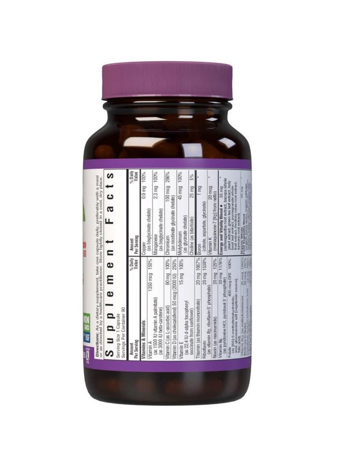 Bluebonnet Nutrition Maxi One (Iron-Free), Whole Food Multiple, Enzymes, Energy, Vitality, Gluten, Soy & Green Free, Kosher, Vegetarian Friendly, Non-GMO, 90 Count - Image 2