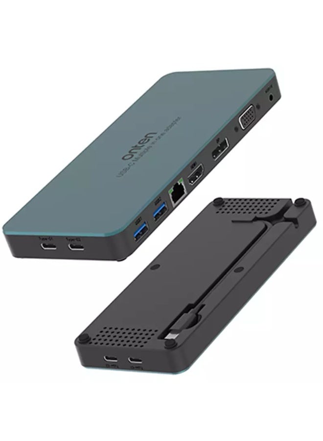 onten 9188s USB-C Docking Station 9-in-1, VGA 1080P@60Hz, Displayport 4K, HDMI 4K, 3.5MM Jack, RJ45 1000M, USB 3.0 X2, USB-C Data, USB-C PD 3.0 @100W - Image 5