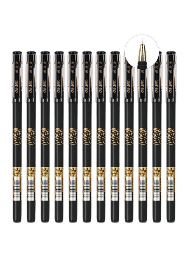 Deli Triple-Red Pen, Exam Pen, Neutral Pen For Exam Preparation And Practice, 0.5Mm Full Needle Tube Black, Suitable For Exams, 12 Pens/Box S103 - Image 2