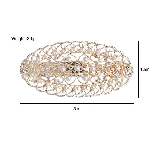 IPINK New Women Pearl Flower Hair Clip Barrette Hairpin - Image 2
