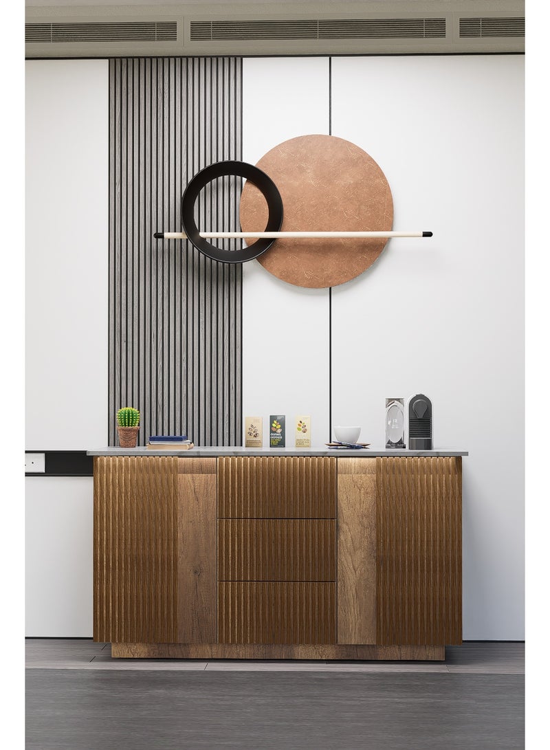 كوفي وورلد ركن قهوة باللون عسلي، صناعة وطنية عصرية بإضاءة جذابة. - Image 1