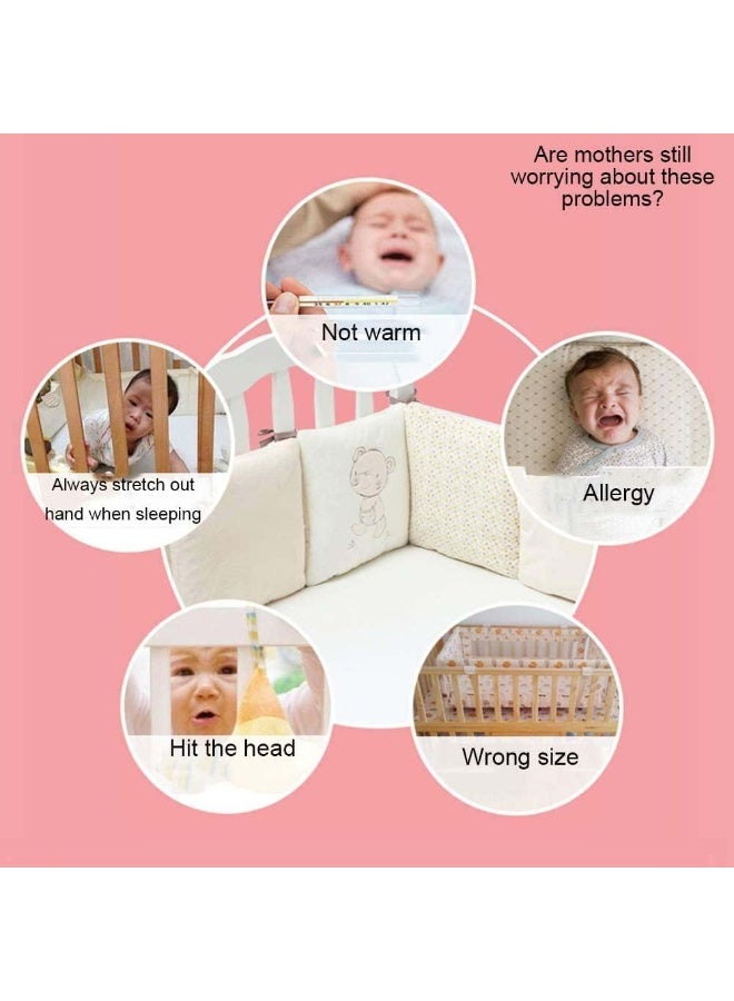 6 PCS Baby Crib Bumper, Cot Bumper,Breathable Mesh Cot Liner,Crib Rail Cover,Baby Boys Girls Nursery Crib Bedding,Baby Bed Bumper - Image 2