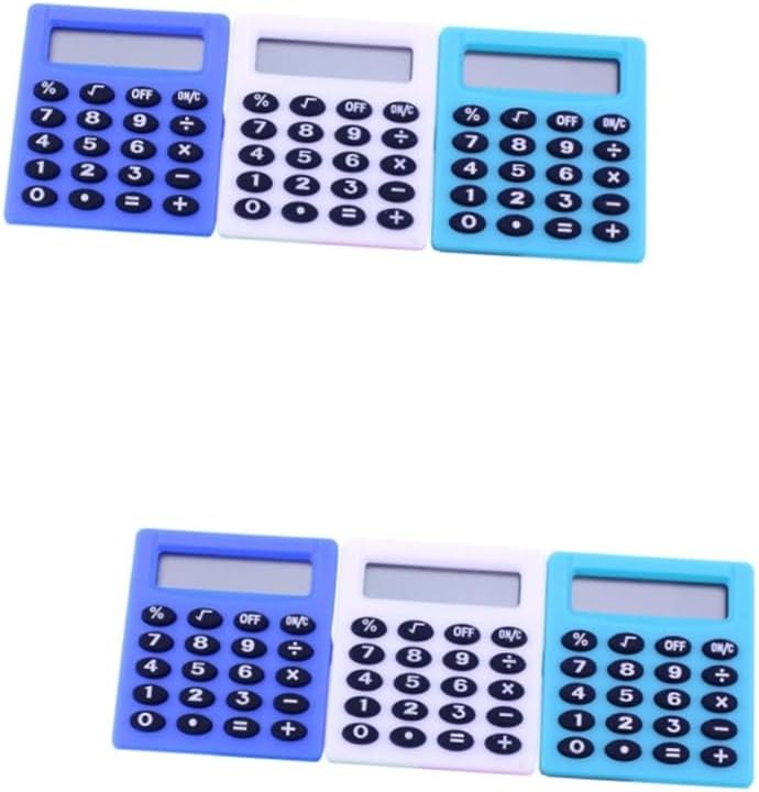 آلة حاسبة محمولة صغيرة للطلاب 6 قطع خفيفة الوزن بحجم الجيب للامتحانات والاستخدام اليومي - Image 2