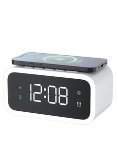 KASTWAVE Digital Alarm Clock with Wireless Charging 15W, Multifunctional Clock with Time, Date, Temperature Display, Two Light Sources Night Lights Modern LED for Bedroom Office  - Image 1
