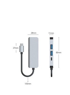 Generic 4-In-1 Type C Adapter with 4K HDMI Port USB Hub Space Grey  - Image 2