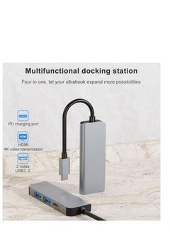 Generic 4-In-1 Type C Adapter with 4K HDMI Port USB Hub Space Grey  - Image 3