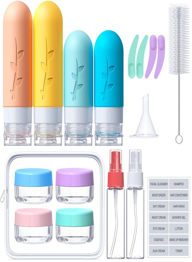 Tocelffe 18pack Travel Bottles for Toiletries,TSA Approved Silicone Travel Containers jar for Toiletries,Leak Proof Refillable Liqus Shampoo And Conditioner Travel Essentials toiletry Bottles - Image 5