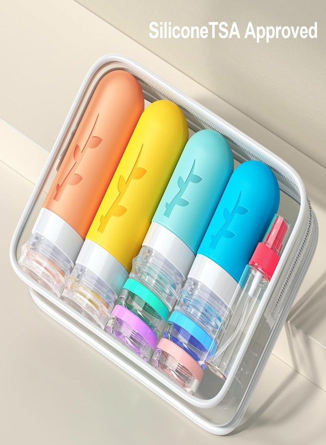 Tocelffe 18pack Travel Bottles for Toiletries,TSA Approved Silicone Travel Containers jar for Toiletries,Leak Proof Refillable Liqus Shampoo And Conditioner Travel Essentials toiletry Bottles - Image 4