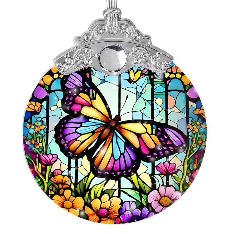 Jocidea الفراشة الزجاجية ملونة Suncatcher Jocidea Butterfly زخرفة الفراشة زخرفة الزخارف الحلي الزخارف زخرفة الزخرفة الزخرفة الفراشة ديكورات لعشاق الفراشة - Image 1