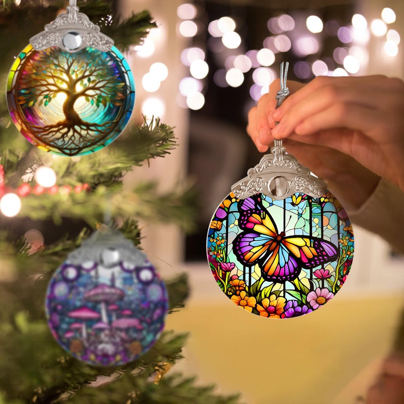 Jocidea الفراشة الزجاجية ملونة Suncatcher Jocidea Butterfly زخرفة الفراشة زخرفة الزخارف الحلي الزخارف زخرفة الزخرفة الزخرفة الفراشة ديكورات لعشاق الفراشة - Image 5