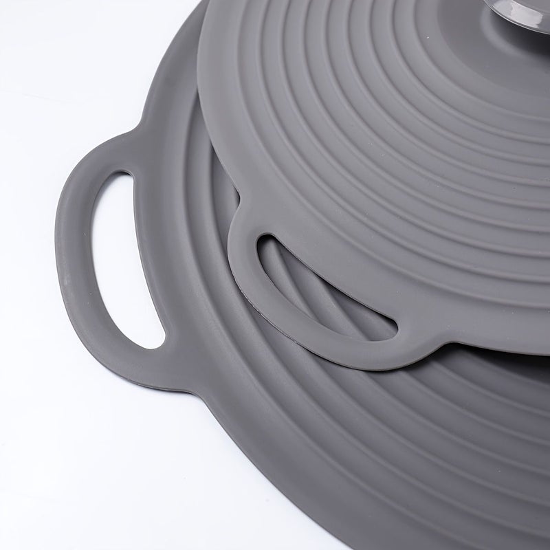 مجموعة أغطية أواني السيليكون المتوسطة، غطاء قابل لإعادة الاستخدام للميكروويف لرذاذ الطهي، بمقبض مزدوج وقابل للامتصاص - Image 5