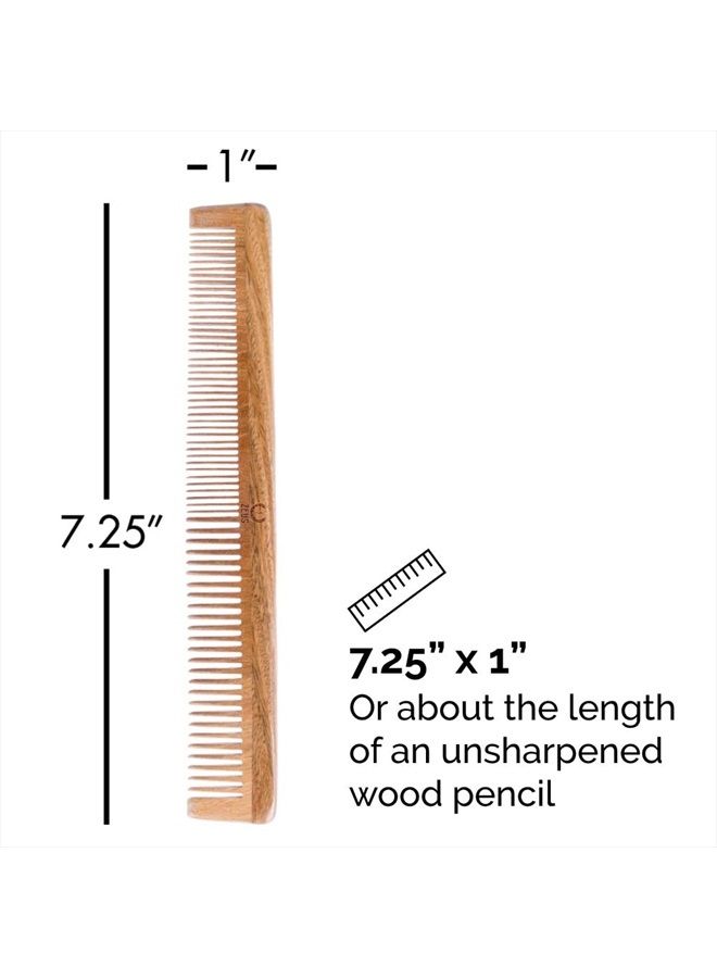 Zeus Sandalwood Beard & Mustache Comb w/Leather Sheath. Handmade Saw-Cut, Anti-Static Comb - L31 - Image 3