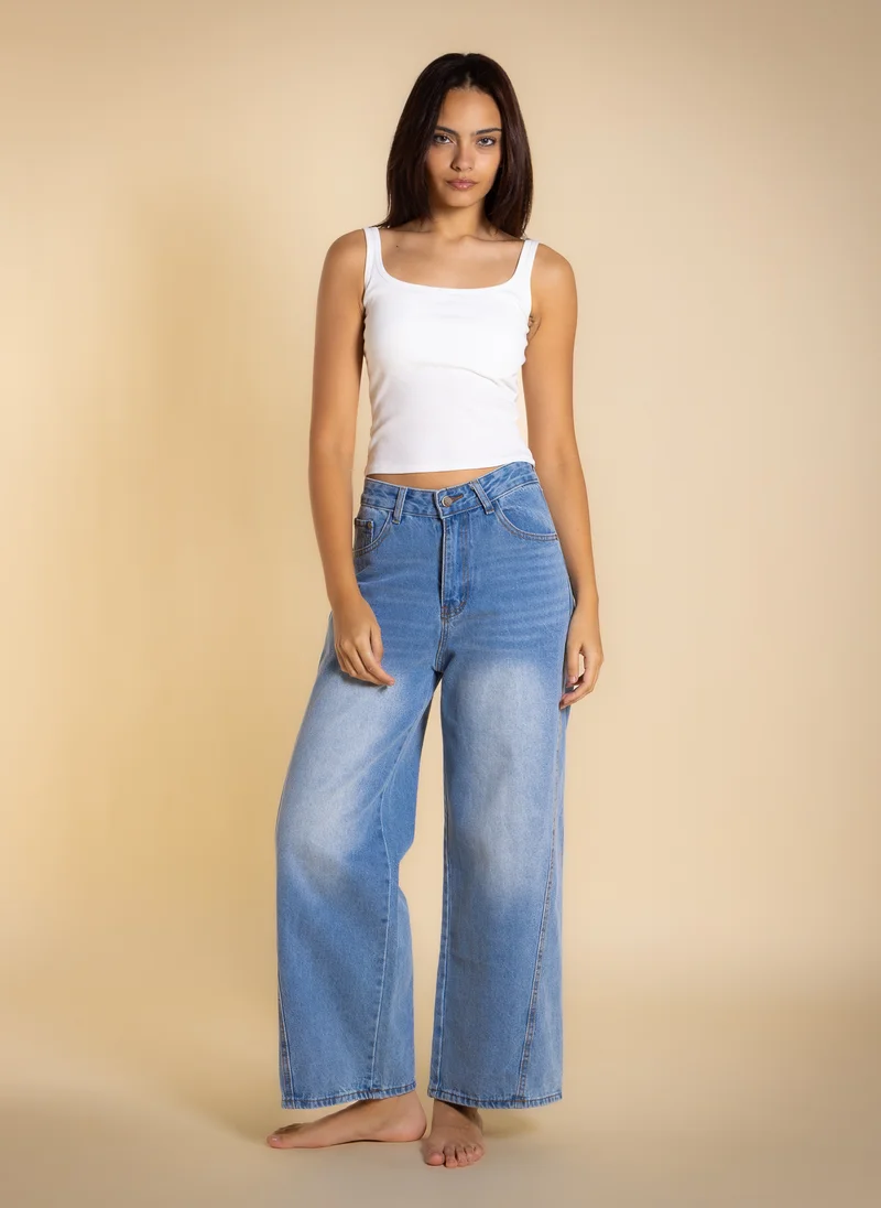 SHAPES MID-WAIST BARREL JEANS