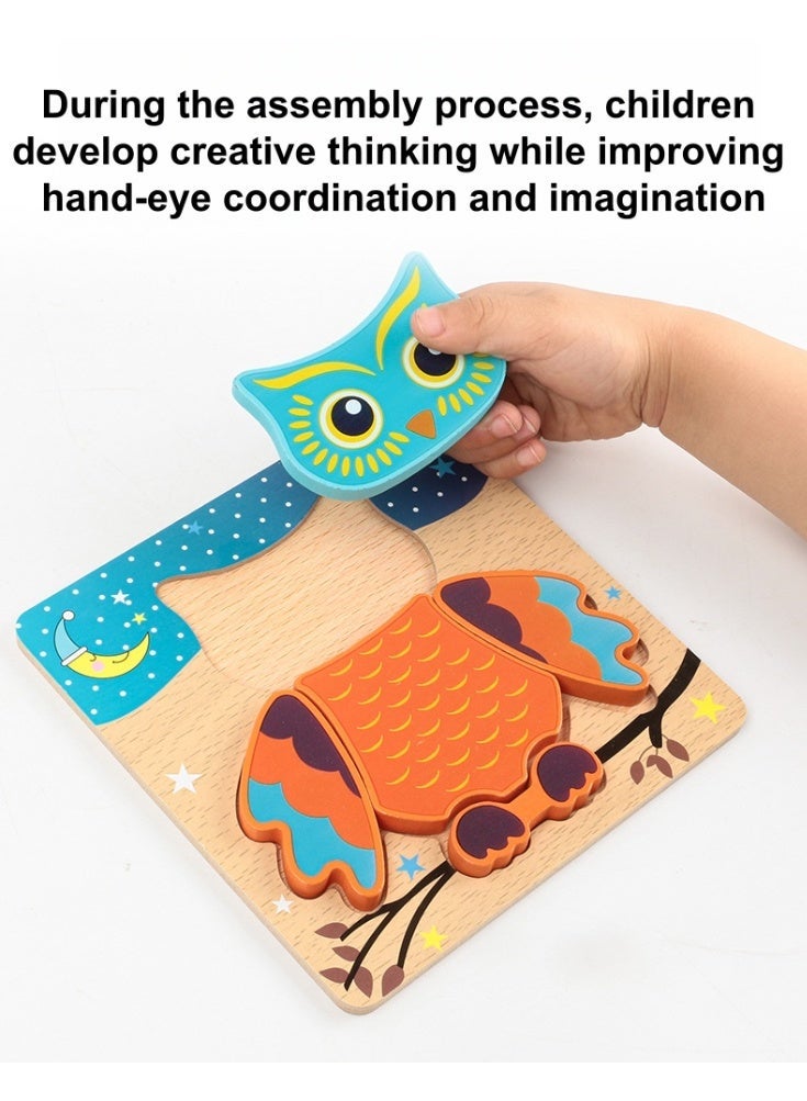 Wooden Puzzle for Toddlers Ages 2–4, 6-Piece Shapes, Montessori Insect & Animal Theme Learning Toy for 2-Year-Old Boys and Girls, Educational Preschool Toy - Image 4