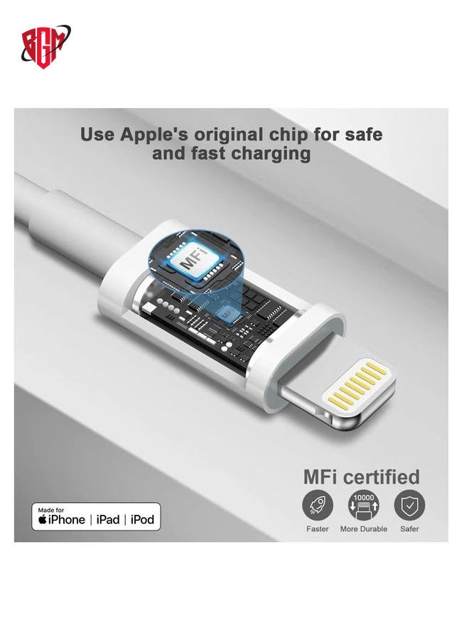 BGM - 2 piece USB C Fast Charger -MFi Certified - 20W PD Fast Charger with 6FT C to Type C Charger Adapter Compatible with iPhone 13/13 Pro/iPhone 12/12 Mini/12 Pro/12 Pro Max/11 Pro Max/XS Max/XS/XR/X - Image 1