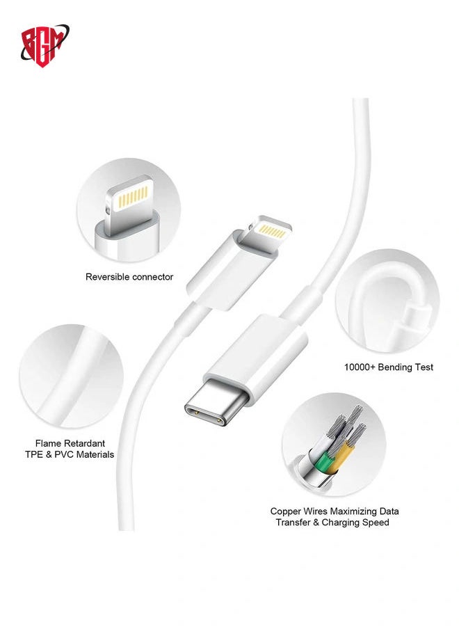 BGM - 2 piece USB C Fast Charger -MFi Certified - 20W PD Fast Charger with 6FT C to Type C Charger Adapter Compatible with iPhone 13/13 Pro/iPhone 12/12 Mini/12 Pro/12 Pro Max/11 Pro Max/XS Max/XS/XR/X - Image 1