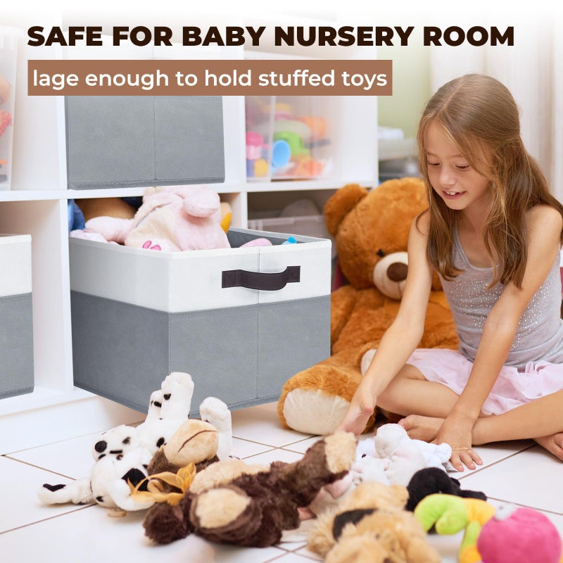 Criusia 6 Pack Clothes Bins for Organization - 16x12 Extra Large Storage Baskets for Shelves Closet Bedroom - Toy Storage Organizer Bins Boxes Cubes for Nursery - RV Apartment Essentials - Image 4