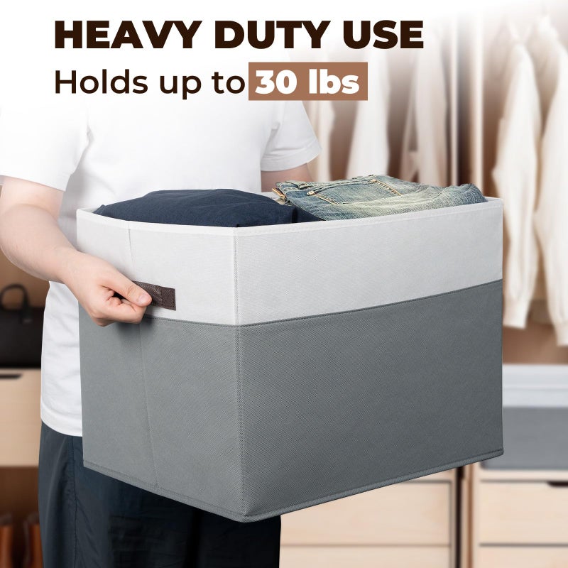 Criusia 6 Pack Clothes Bins for Organization - 16x12 Extra Large Storage Baskets for Shelves Closet Bedroom - Toy Storage Organizer Bins Boxes Cubes for Nursery - RV Apartment Essentials - Image 3