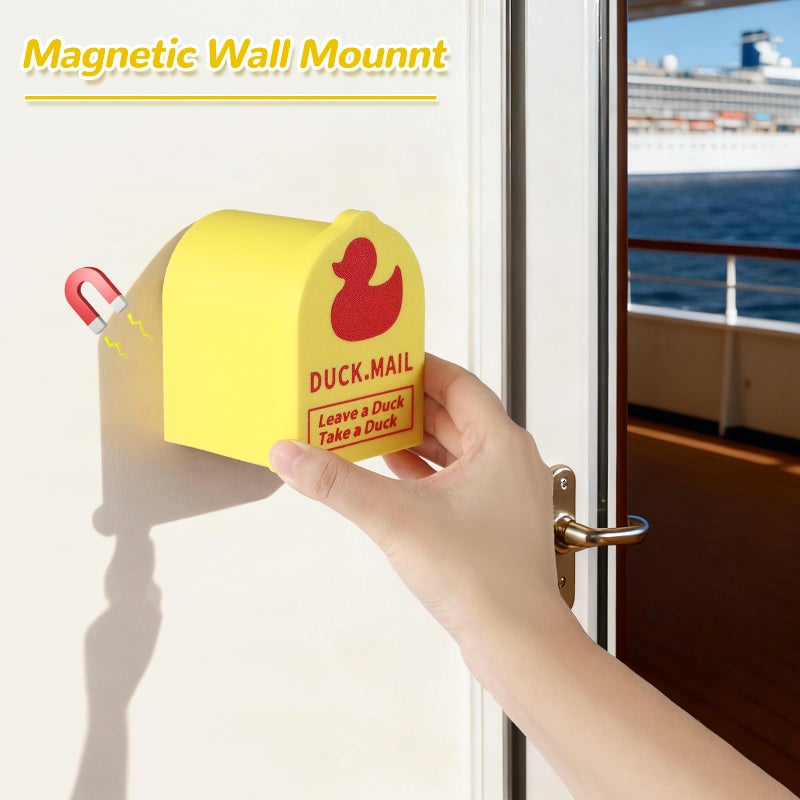 MITCHENIFY 3D Printed Cruising Duck Mailbox for Cruise Ducks, Magnetic Wall Mounted Mini Mailbox for Cruise Ship Door Decorations, Gift for Duck Hunters (Yellow) - Image 5