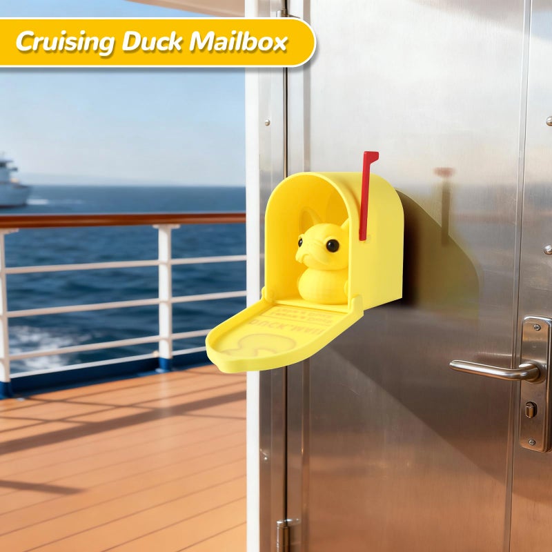 MITCHENIFY 3D Printed Cruising Duck Mailbox for Cruise Ducks, Magnetic Wall Mounted Mini Mailbox for Cruise Ship Door Decorations, Gift for Duck Hunters (Yellow) - Image 2