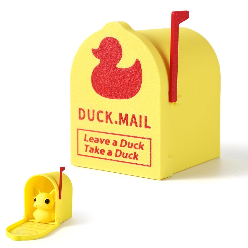MITCHENIFY 3D Printed Cruising Duck Mailbox for Cruise Ducks, Magnetic Wall Mounted Mini Mailbox for Cruise Ship Door Decorations, Gift for Duck Hunters (Yellow) - Image 1
