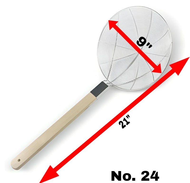 PAUL SONS Spider Skimmer Spatula, Stainless Steel Frying Basket with Long Handle and Bold Commercial French Fries Basket Household Fried Food Filter Kitchen Cooking Tools 21"x9"x3 (NO.24, 1, Count) - Image 2