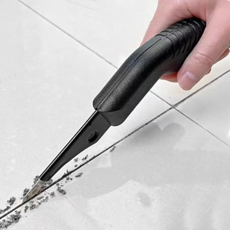 Grout Removal Tool Kit for Tile Joints Heavy Duty Cement Mortar Scraper with Ergonomic Handle and 10 Extra Sharp Carbide Blades DIY Tile Cleaning and Repair Set - Image 1